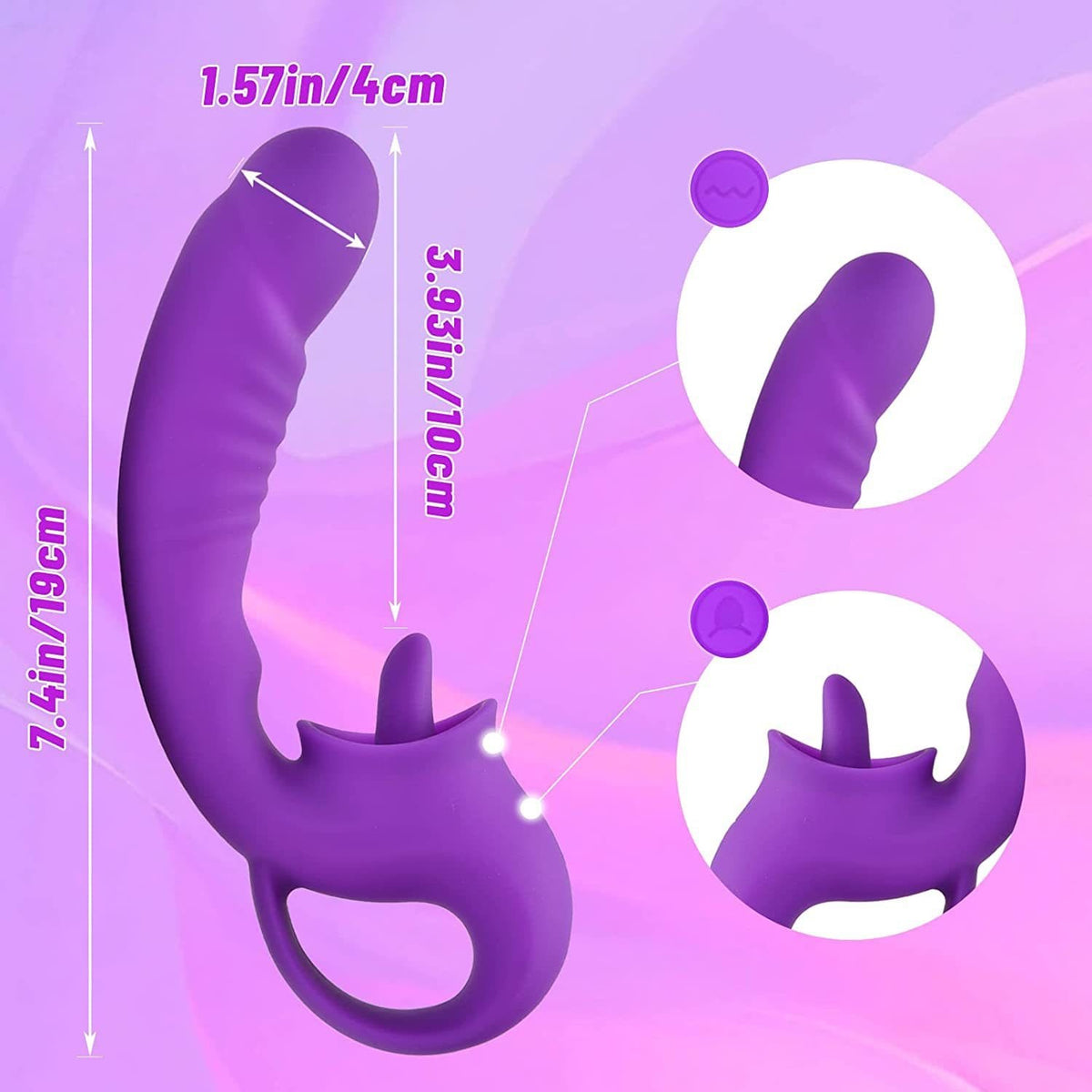 Curved tongue-licking clitoral and G-spot vibrator, photo 5
