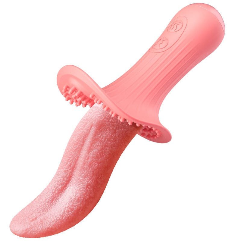 Pink silicone tongue licking G-spot vibrator, photo 1