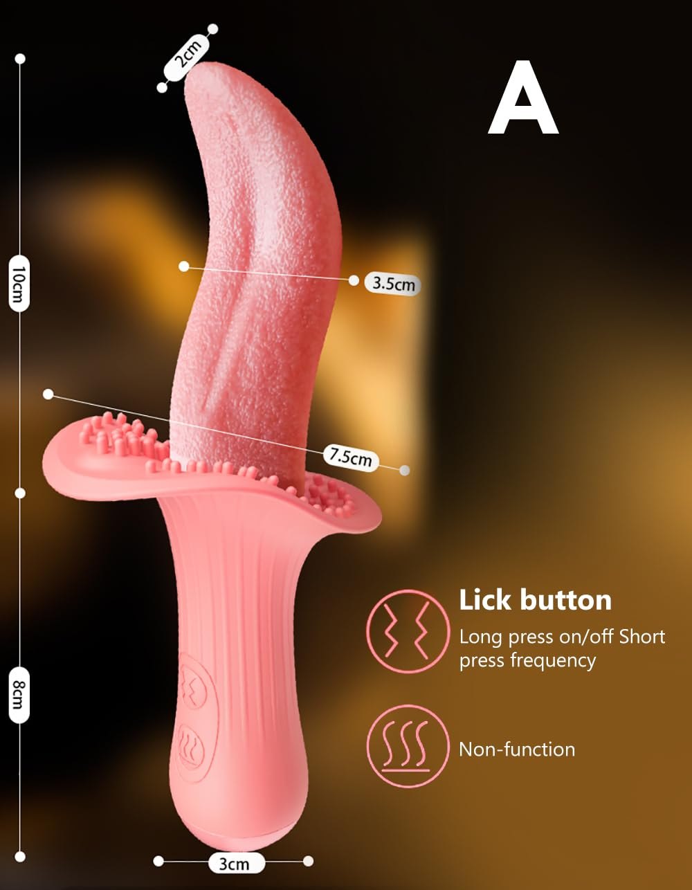 Pink silicone tongue licking G-spot vibrator, photo 10