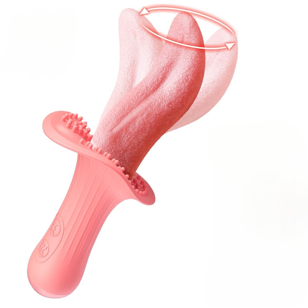 Pink silicone tongue licking G-spot vibrator, photo 3