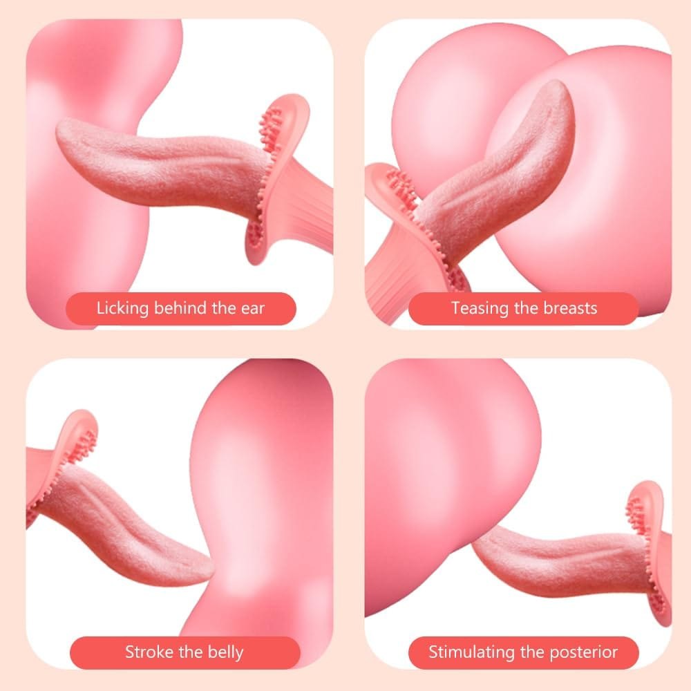 Pink silicone tongue licking G-spot vibrator, photo 4