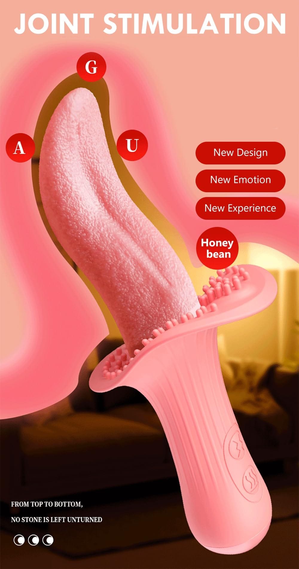 Pink silicone tongue licking G-spot vibrator, photo 8
