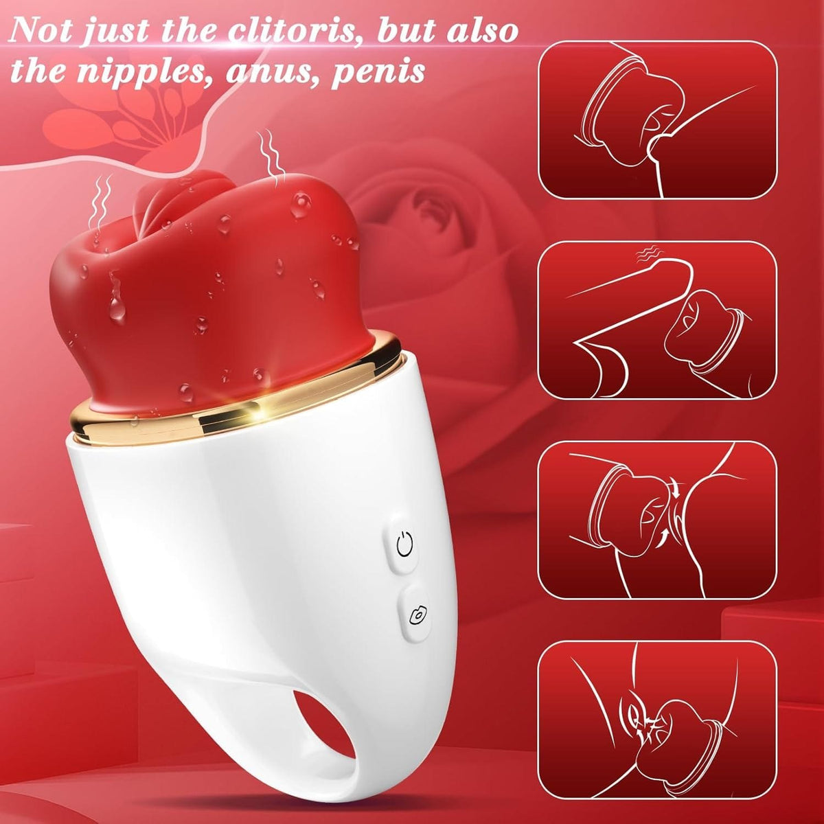 Red tongue-licking clit stimulator, photo 5
