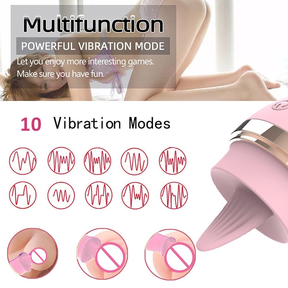 Tongue licking silicone clit vibrator, photo 3