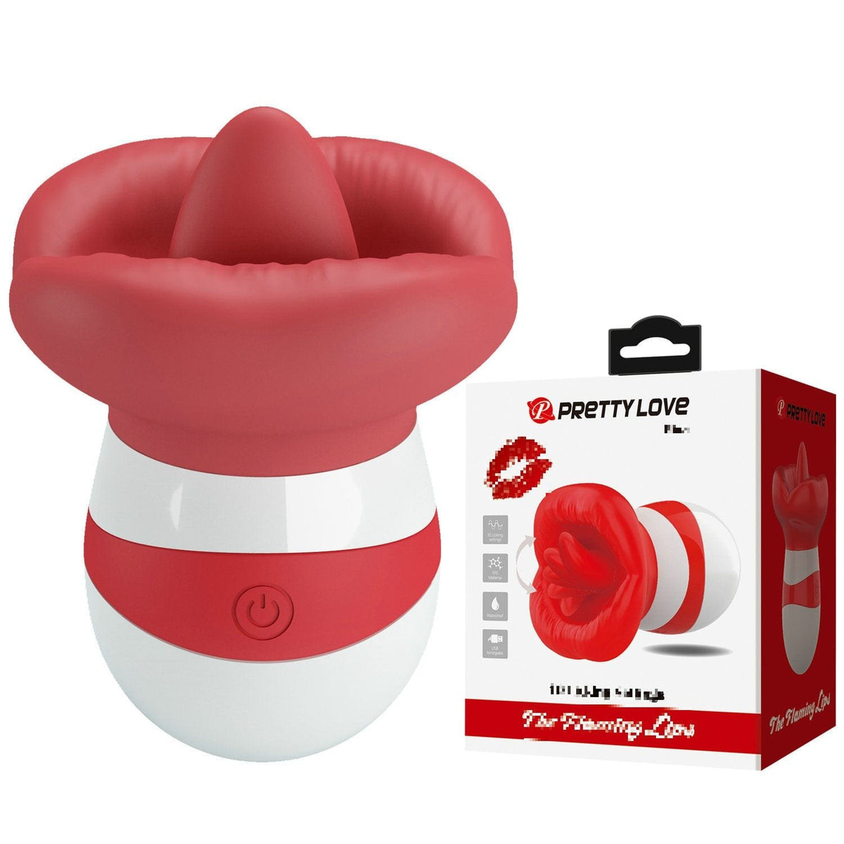 Red tongue licking suction vibrator, photo 2