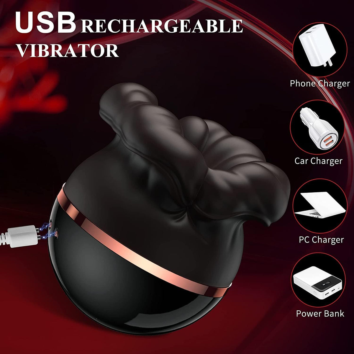 Mouth-shaped tongue-licking suction vibrator, photo 10