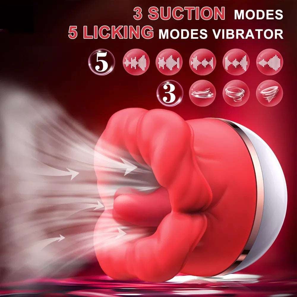 Mouth-shaped tongue-licking suction vibrator, photo 7