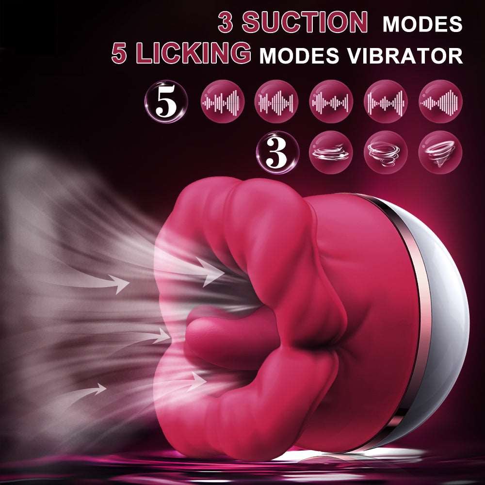 Mouth-shaped tongue-licking suction vibrator, photo 9