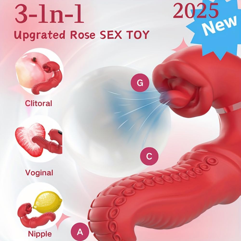 Octopus tongue swing rabbit vibrator with textured shaft, photo 3