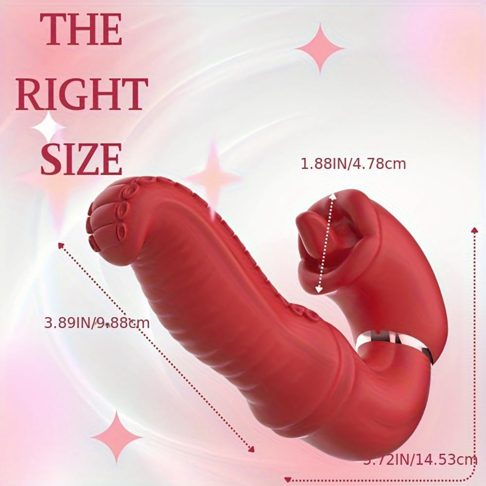 Octopus tongue swing rabbit vibrator with textured shaft, photo 7