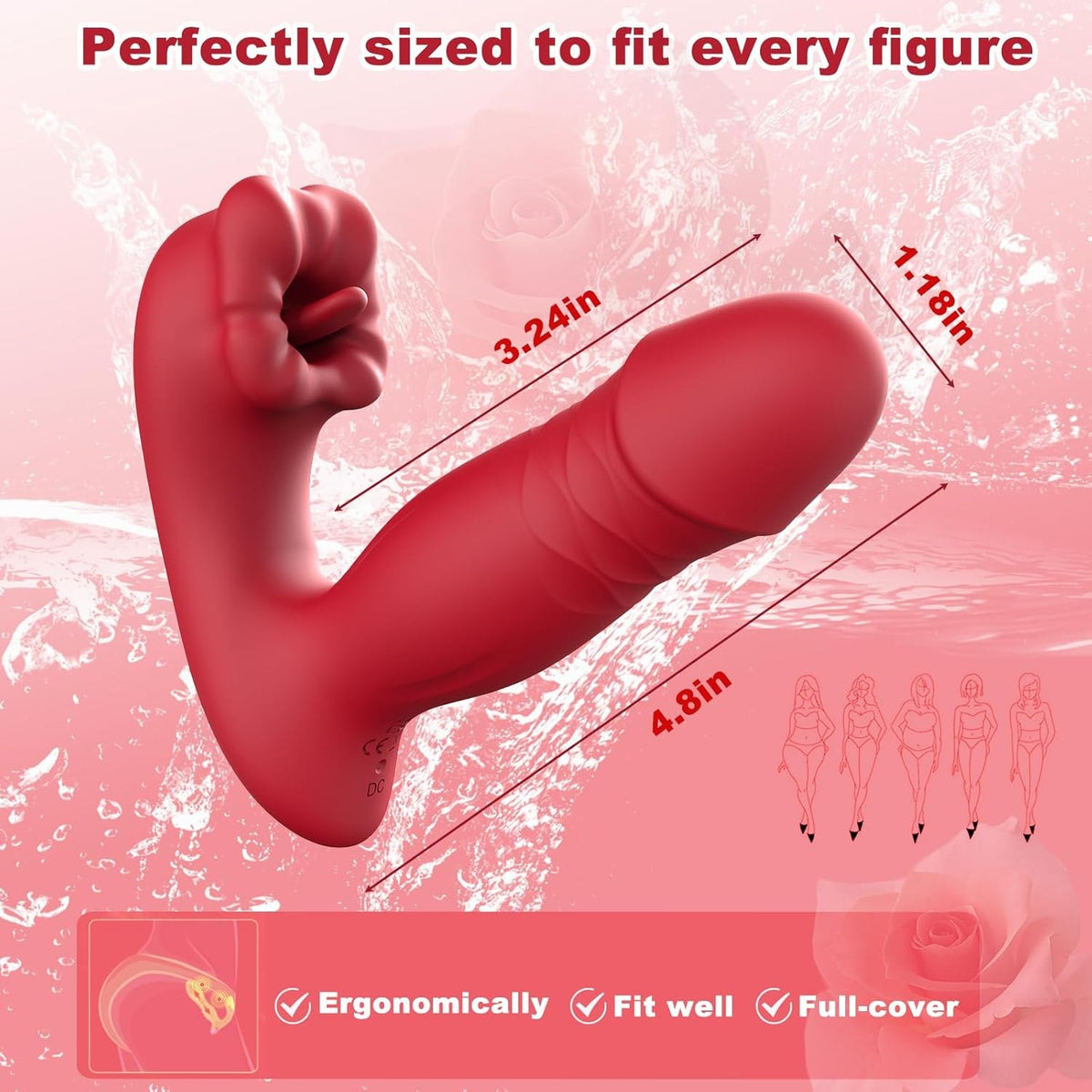 Red tongue thrusting rabbit vibrator, photo 7