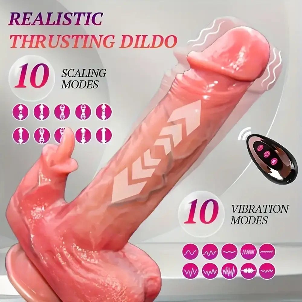 Flesh vibrating thrusting dildo, photo 8