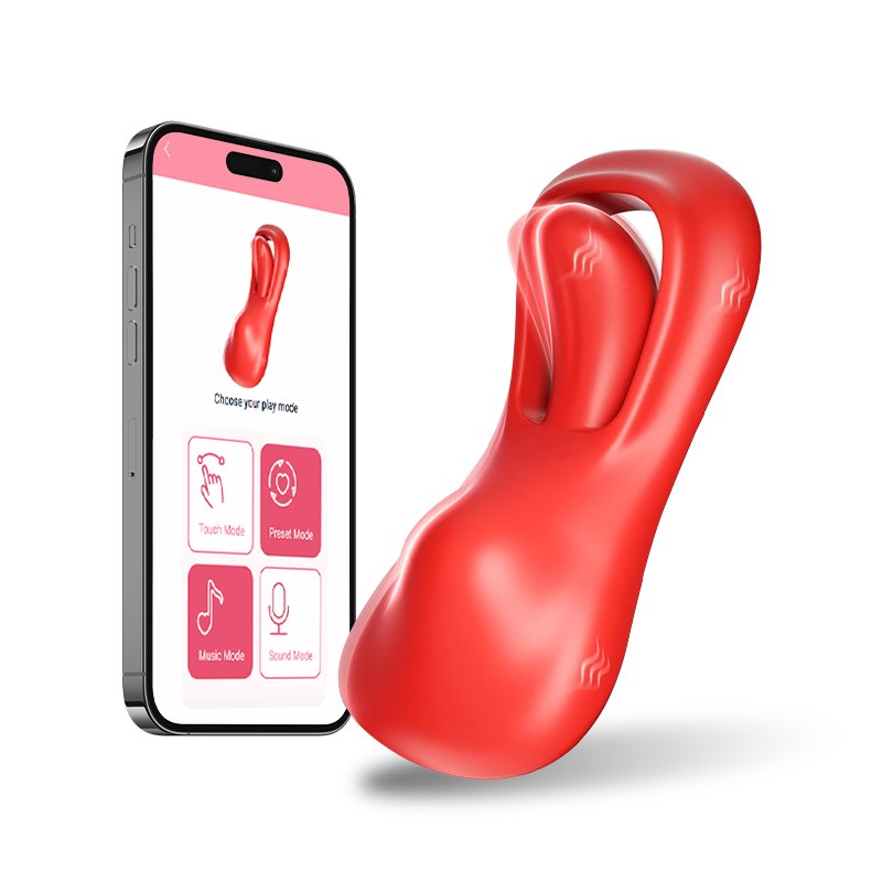Wearable tongue-shaped clit vibrator with remote control, photo 1