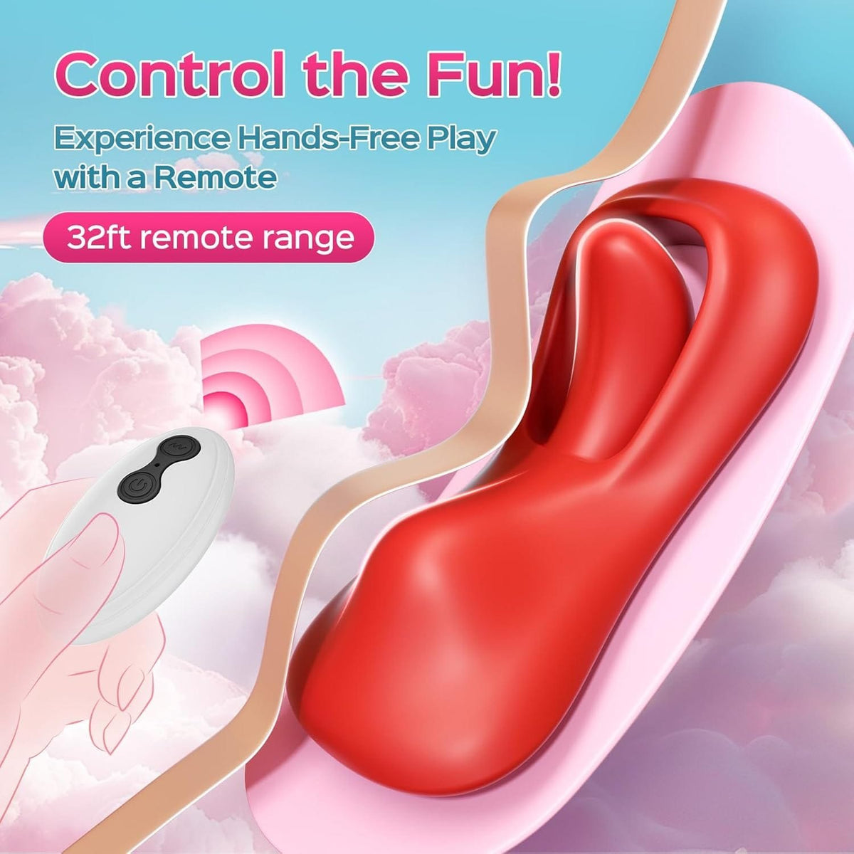 Wearable tongue-shaped clit vibrator with remote control, photo 5