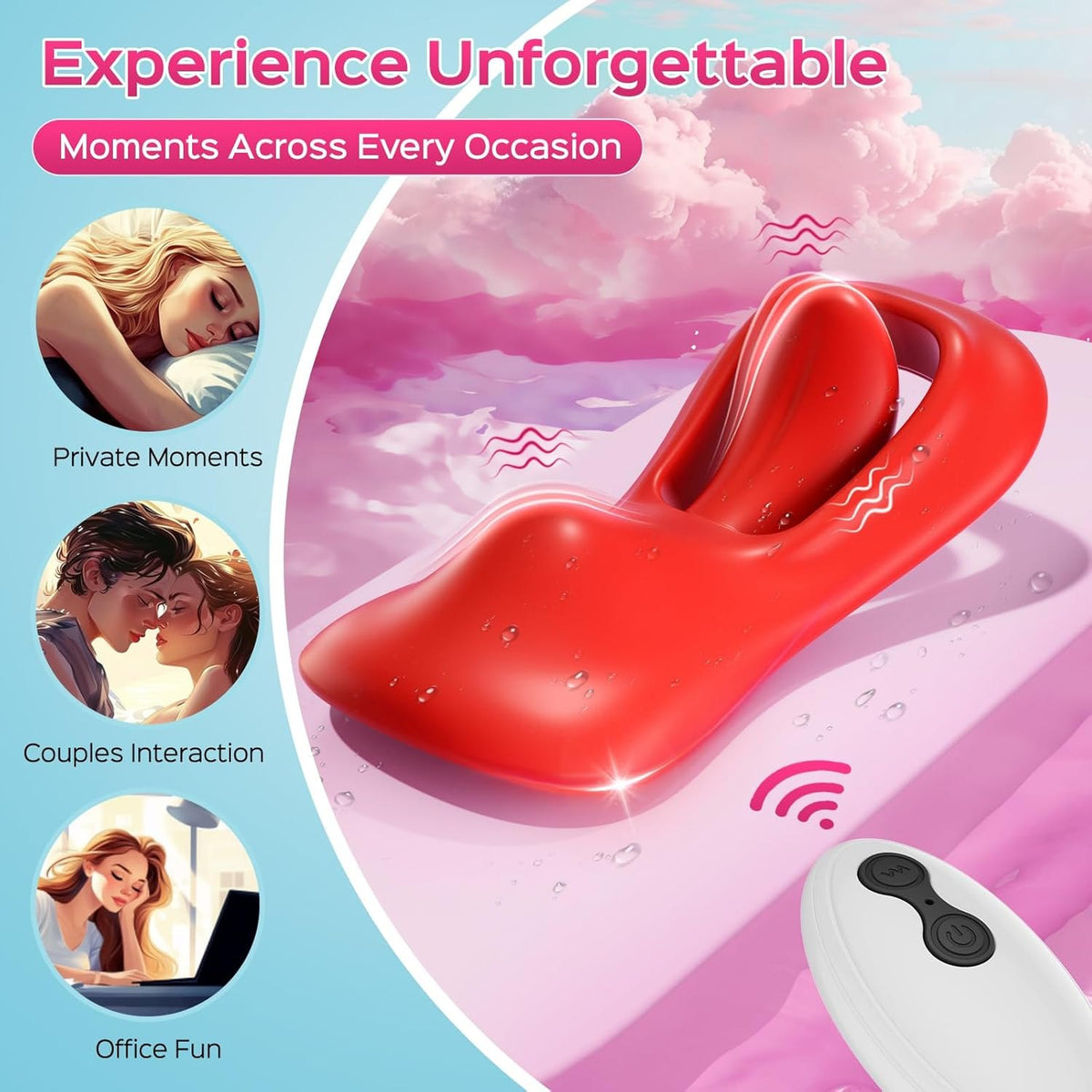 Wearable tongue-shaped clit vibrator with remote control, photo 6