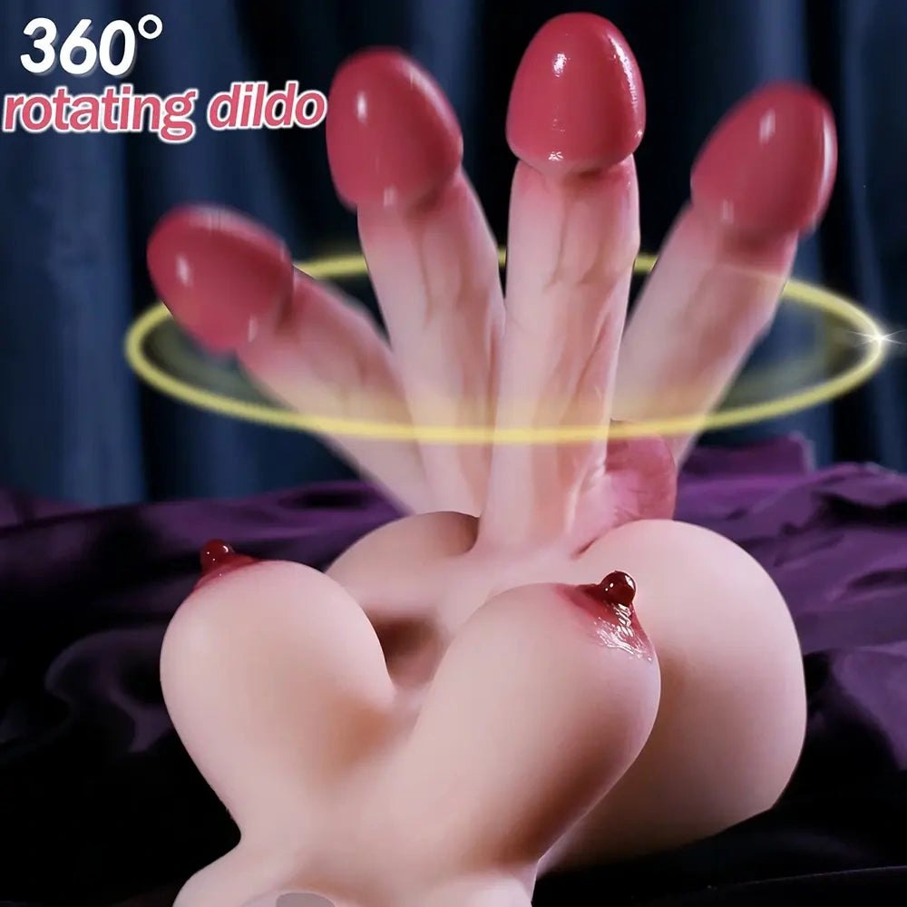 Flesh-tone silicone torso with dildo, photo 2