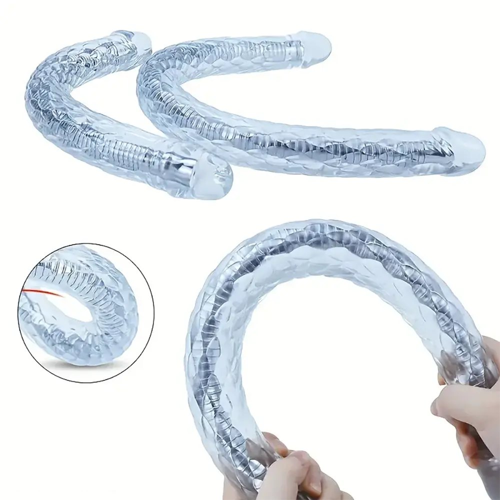 Clear flexible double-ended dildo, photo 10