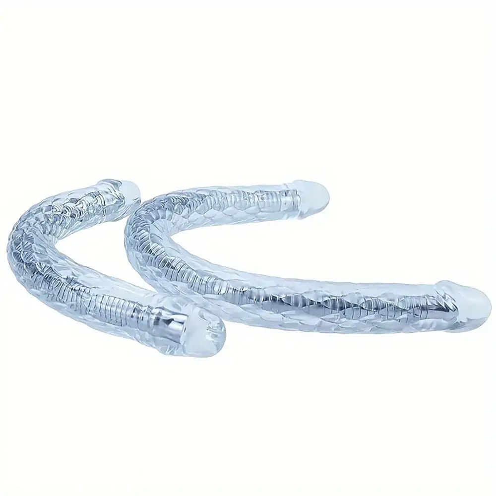 Clear flexible double-ended dildo, photo 2