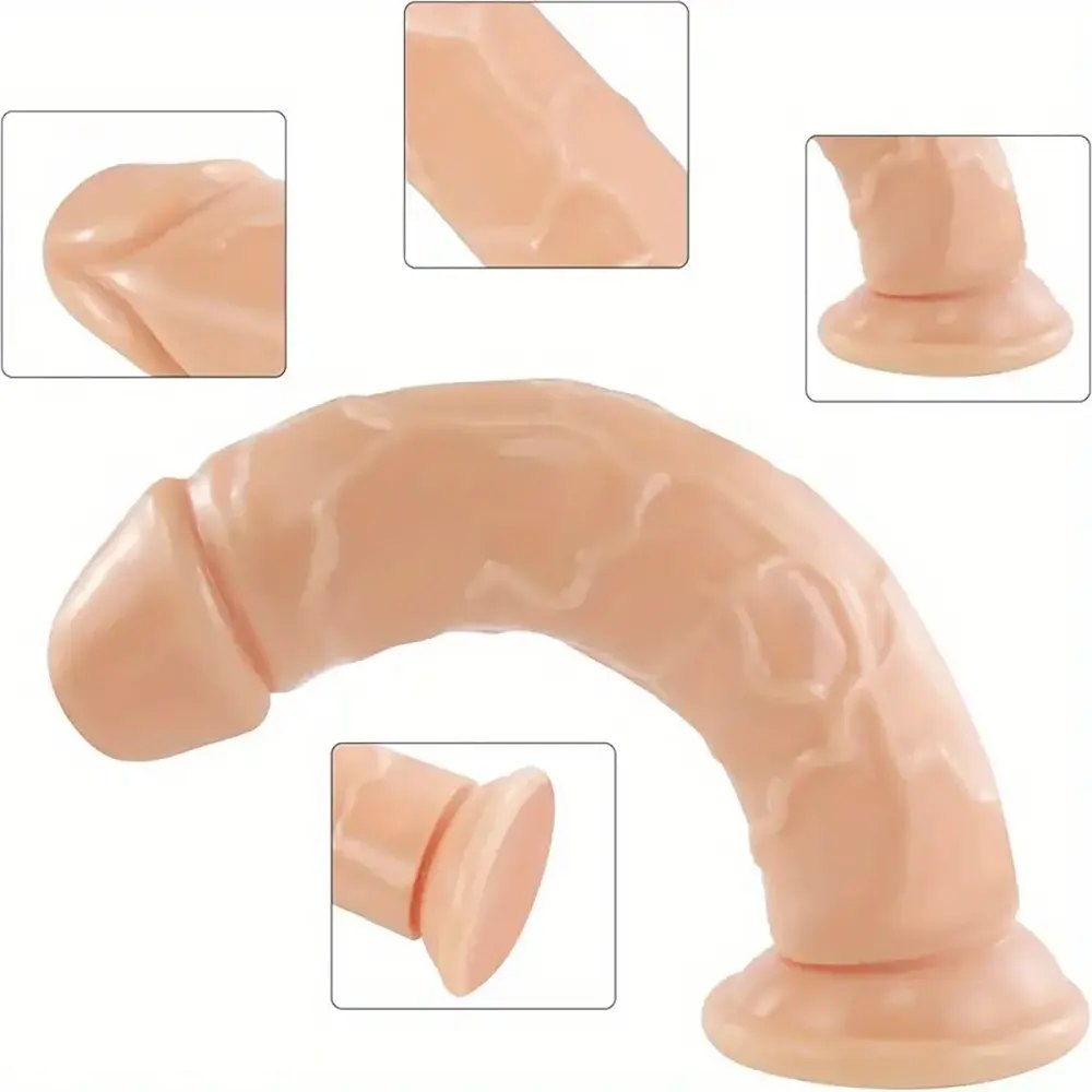 Flesh TPE g-spot suction cup dildo, photo 2