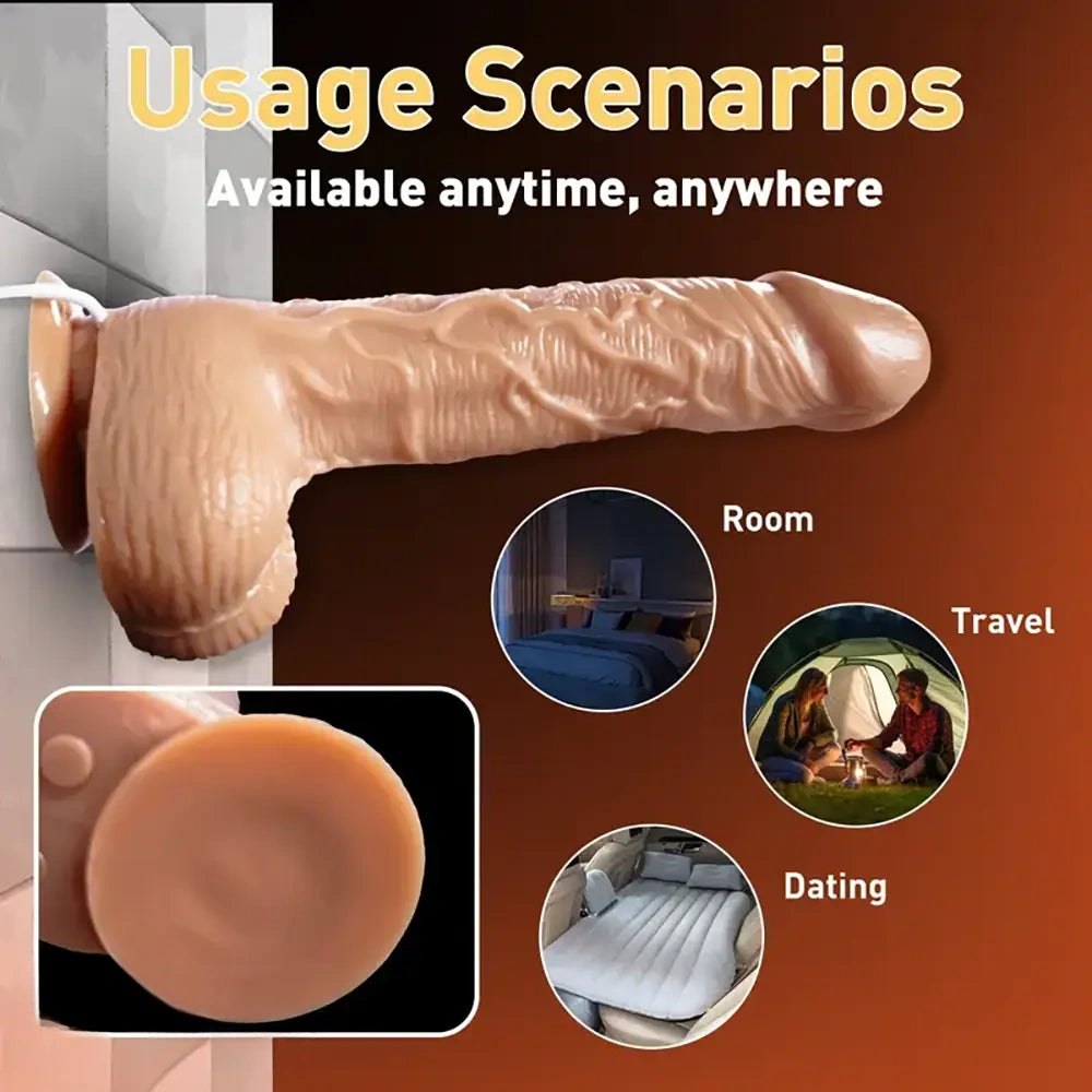 Brown ridged suction cup realistic dildo, photo 2