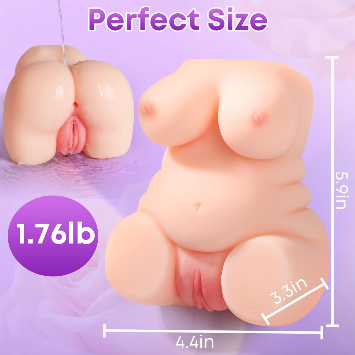 Flesh-colored TPE torso masturbator with breasts and buttocks, photo 6