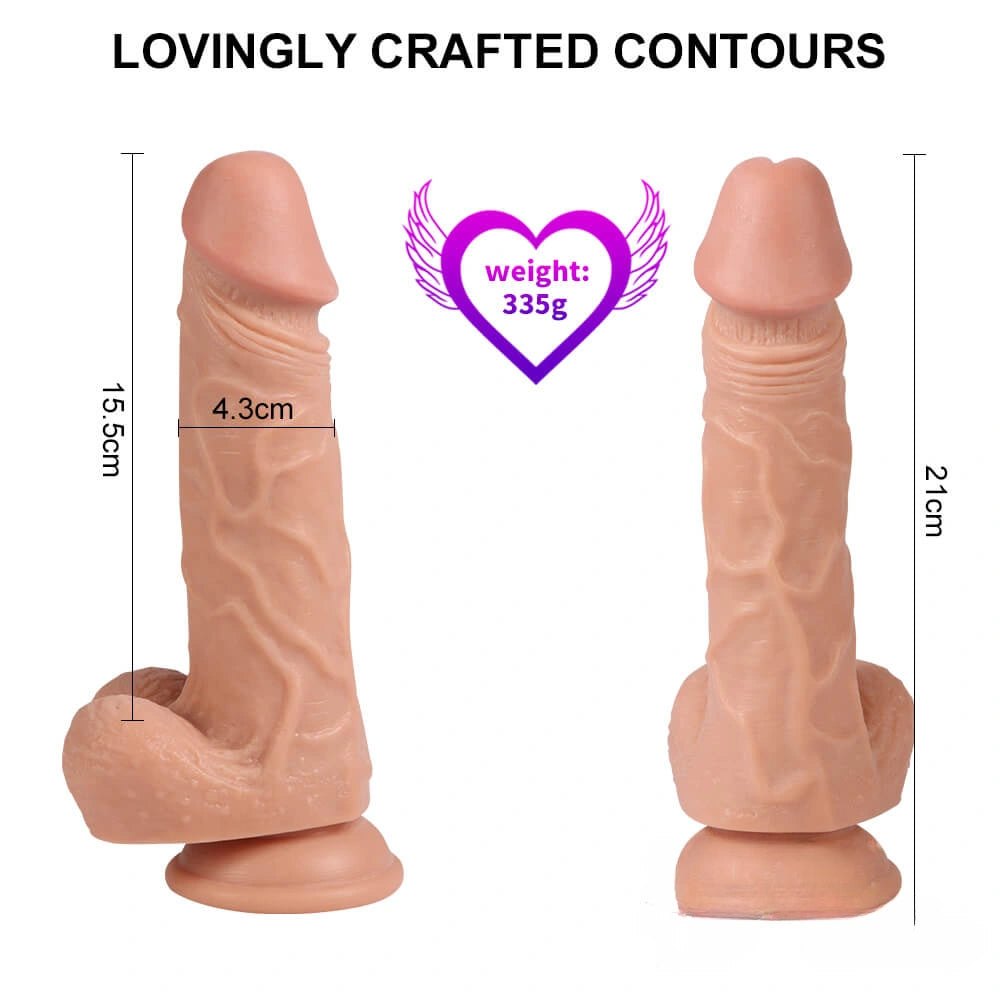 Flesh tone realistic vibrating dildo with remote control, photo 3