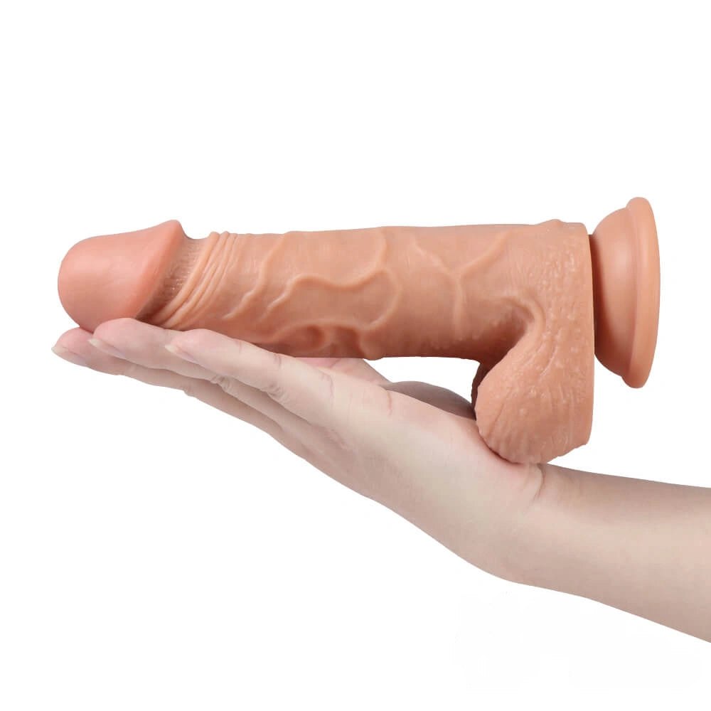 Flesh tone realistic vibrating dildo with remote control, photo 8