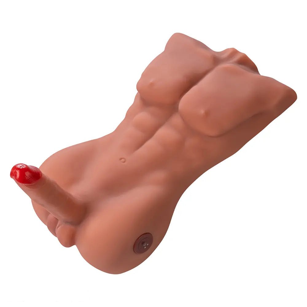 Flesh-toned TPR male torso masturbator with attached penis, photo 1
