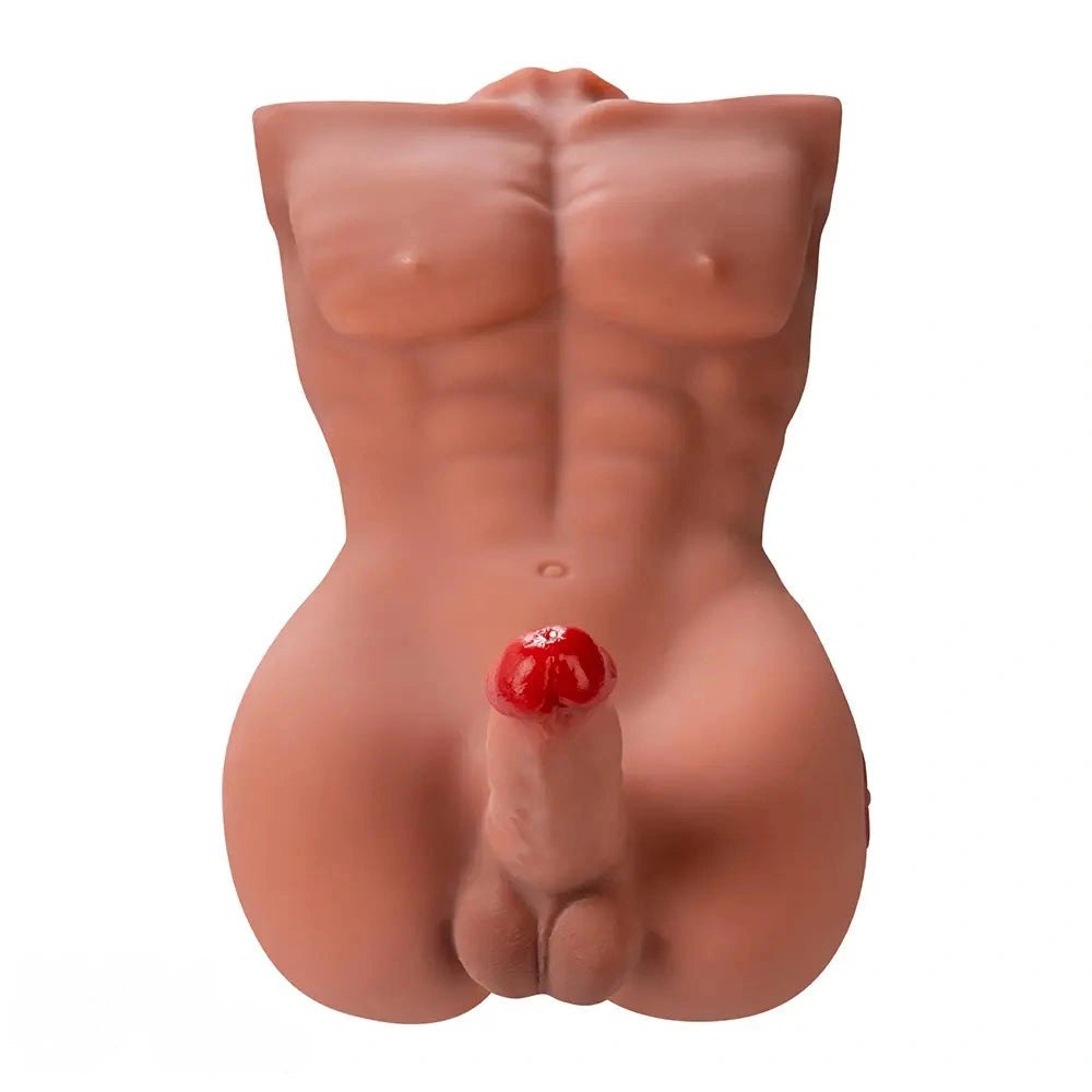 Flesh-toned TPR male torso masturbator with attached penis, photo 10