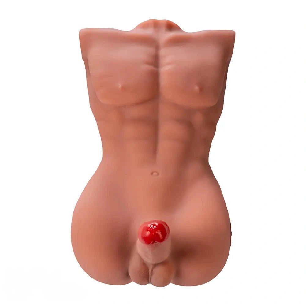 Flesh-toned TPR male torso masturbator with attached penis, photo 11