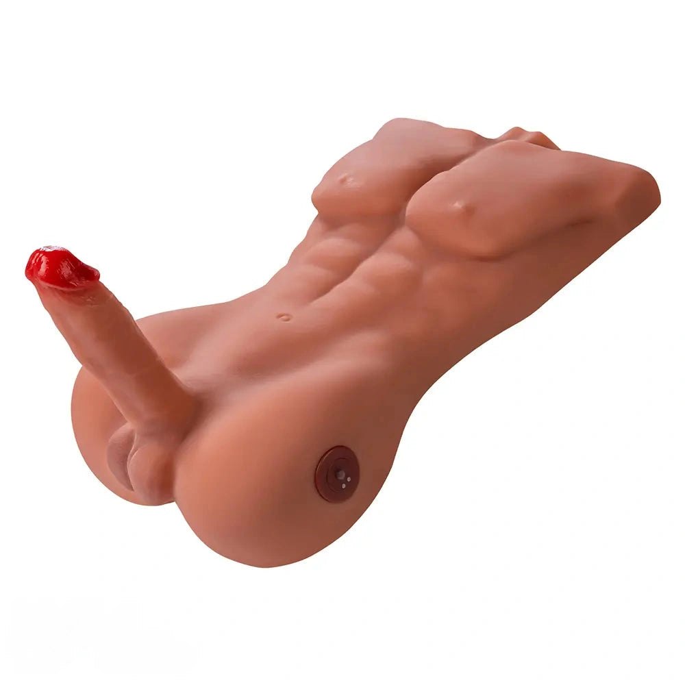 Flesh-toned TPR male torso masturbator with attached penis, photo 12