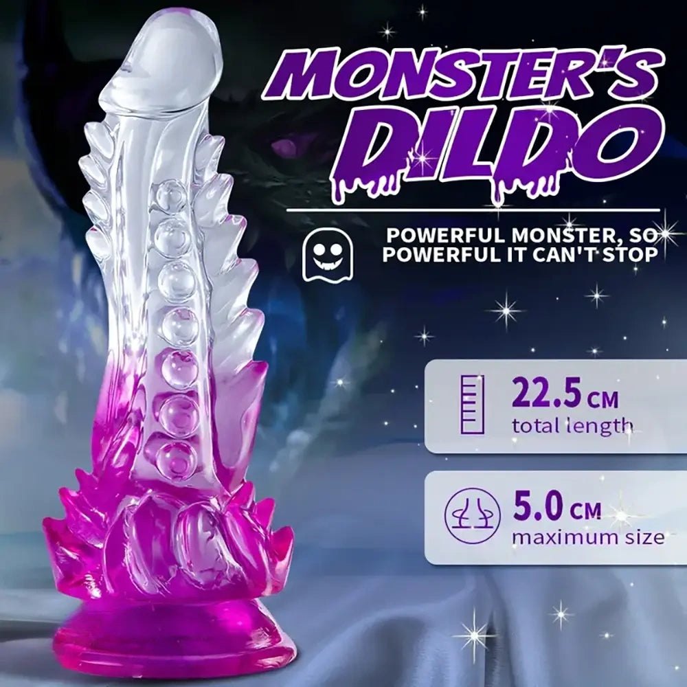Pink translucent monster fantasy dildo