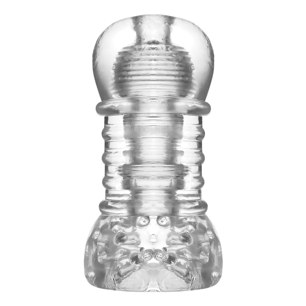 Transparent ribbed TPE masturbator sleeve, photo 1