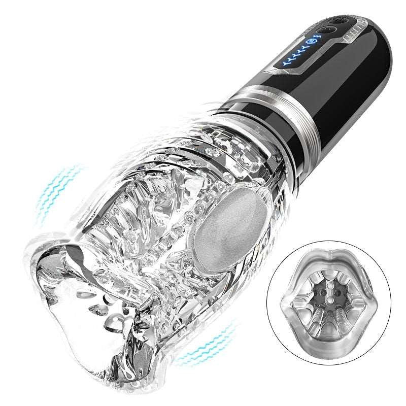 Transparent automatic thrusting and rotating male masturbator, photo 1