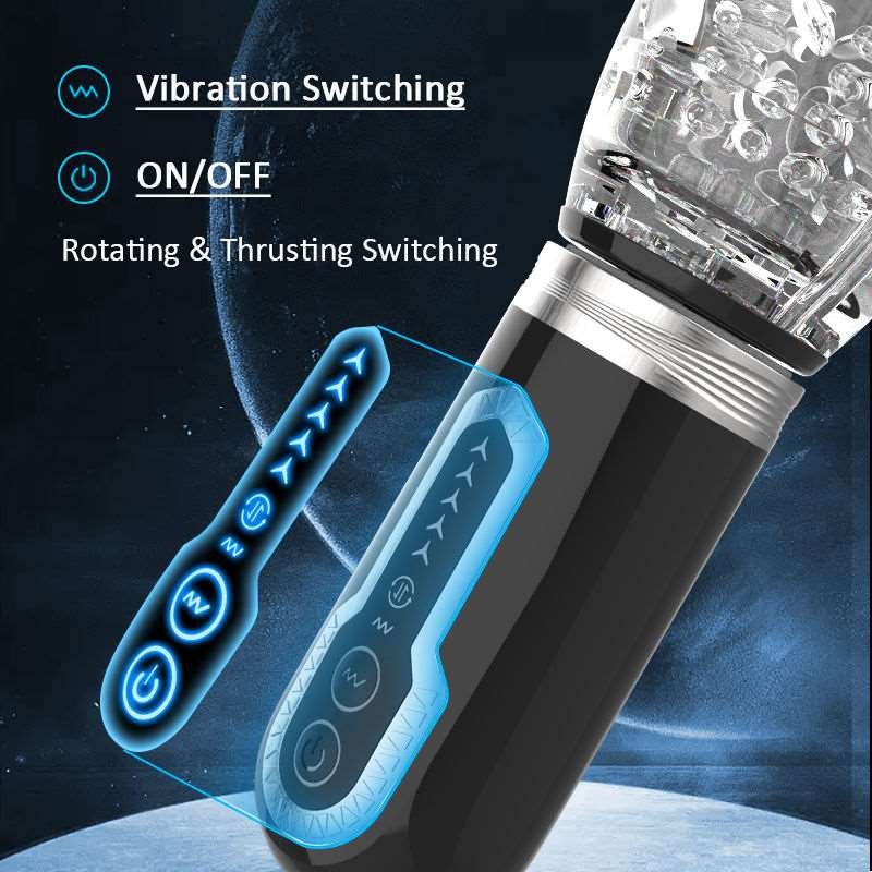 Transparent automatic thrusting and rotating male masturbator, photo 2