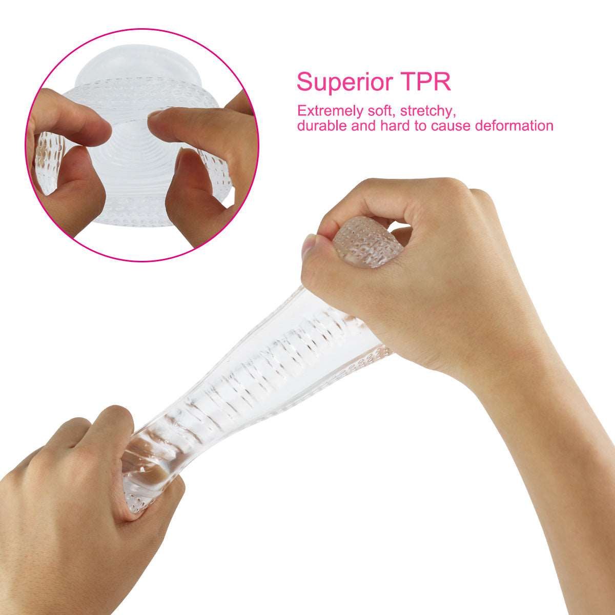 Transparent tpe training masturbator, photo 3