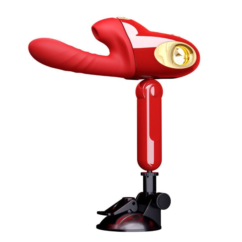 Red silicone thrusting sex machine, photo 1
