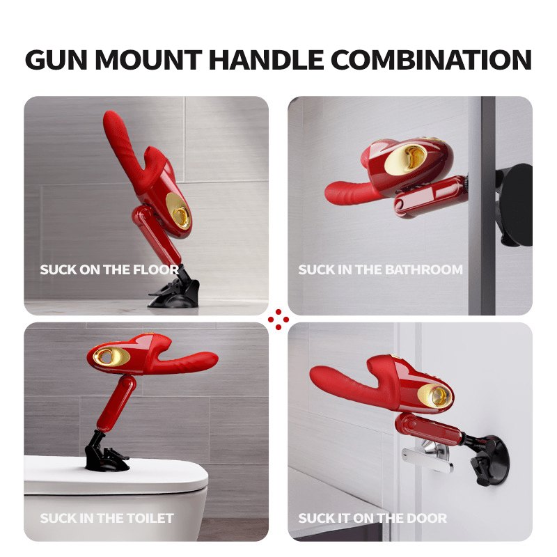Red silicone thrusting sex machine, photo 3