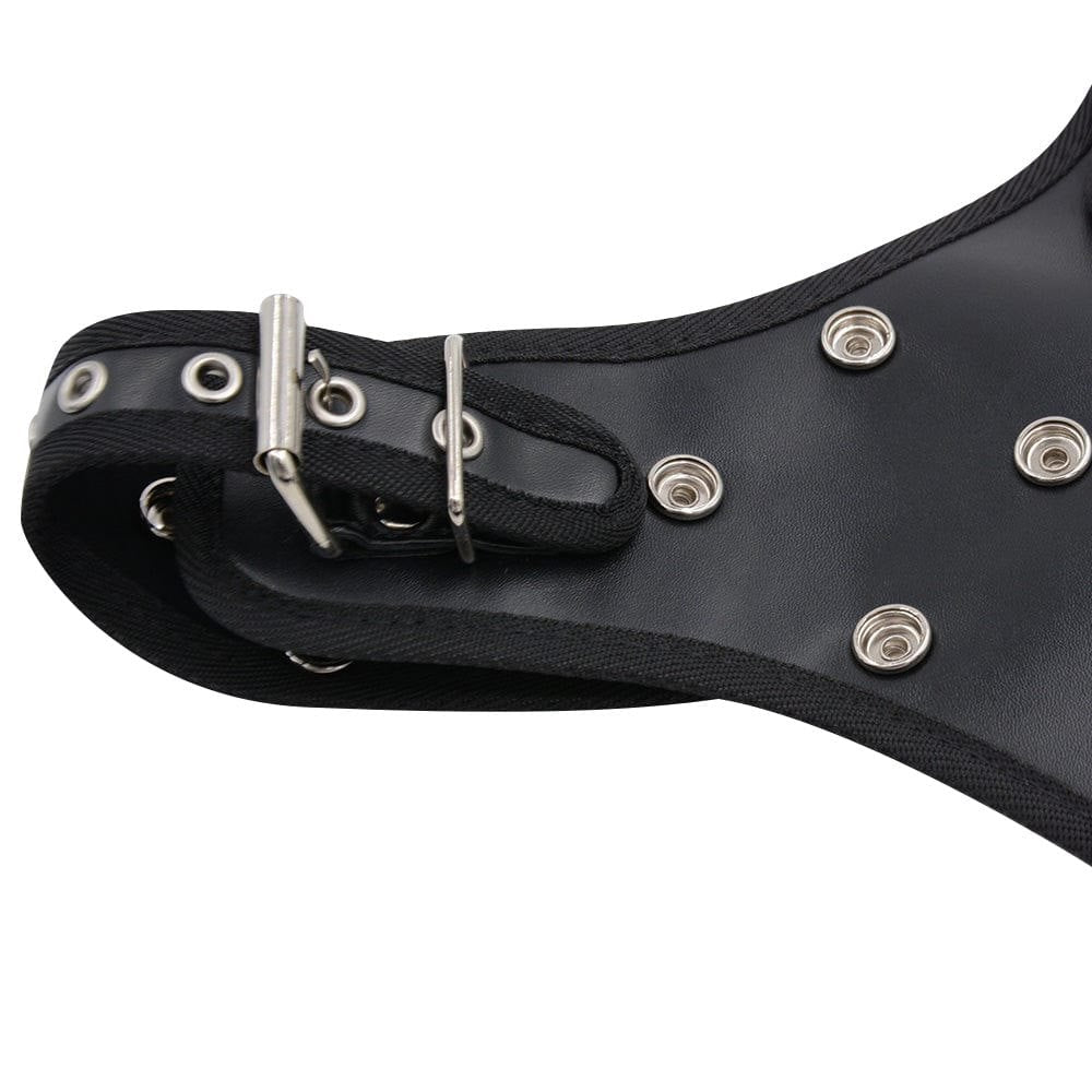 Black and red strap-on harness with dildo, photo 7