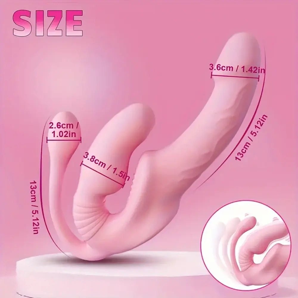 Pink triple ended strapless vibrator, photo 2