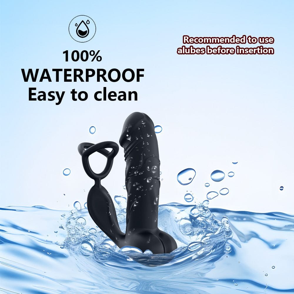 Black triple ring prostate massager, photo 3