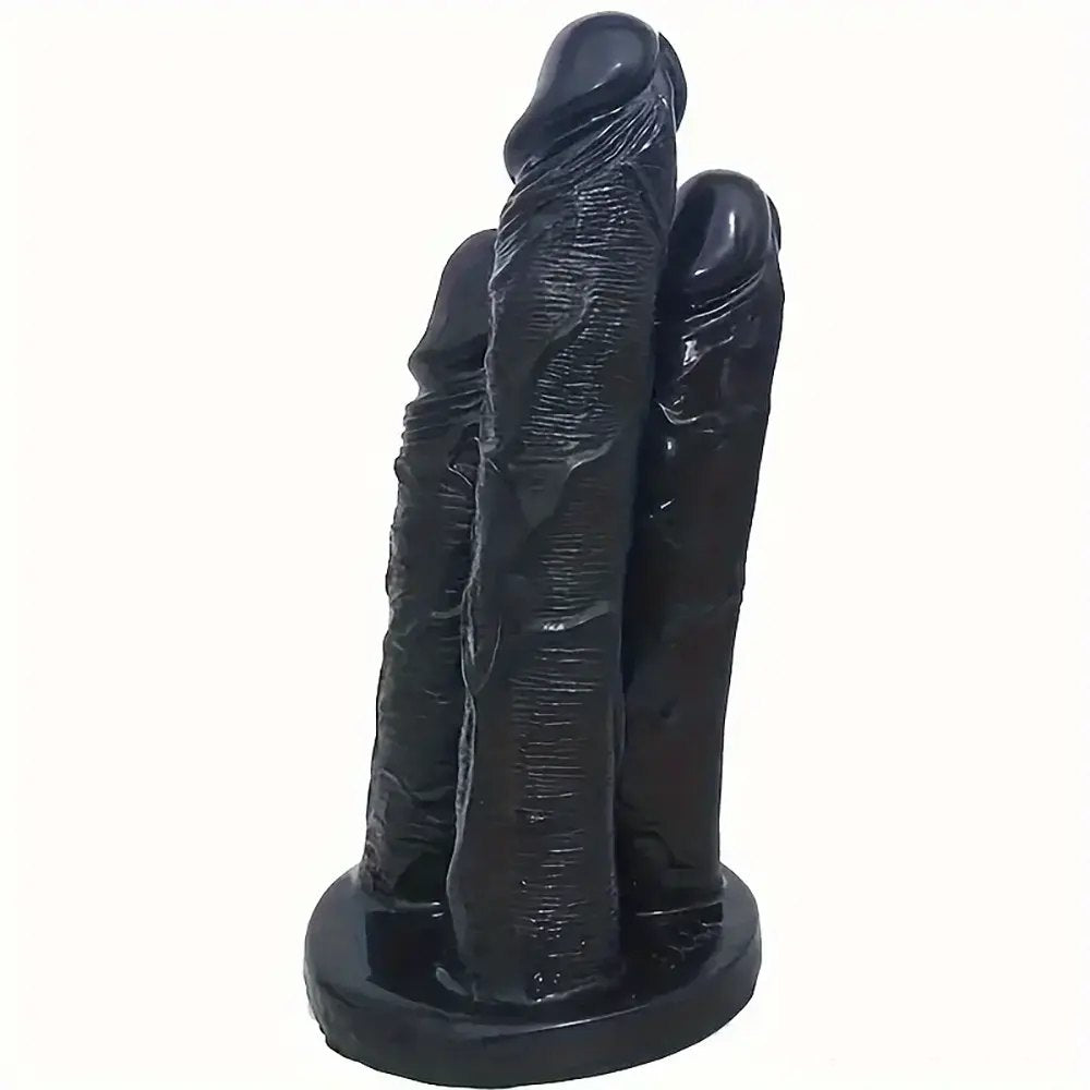 Pvc triple shaft ridged fantasy dildo, photo 6
