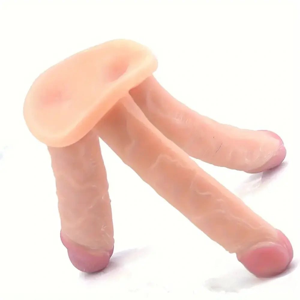 Pvc triple shaft ridged fantasy dildo, photo 7
