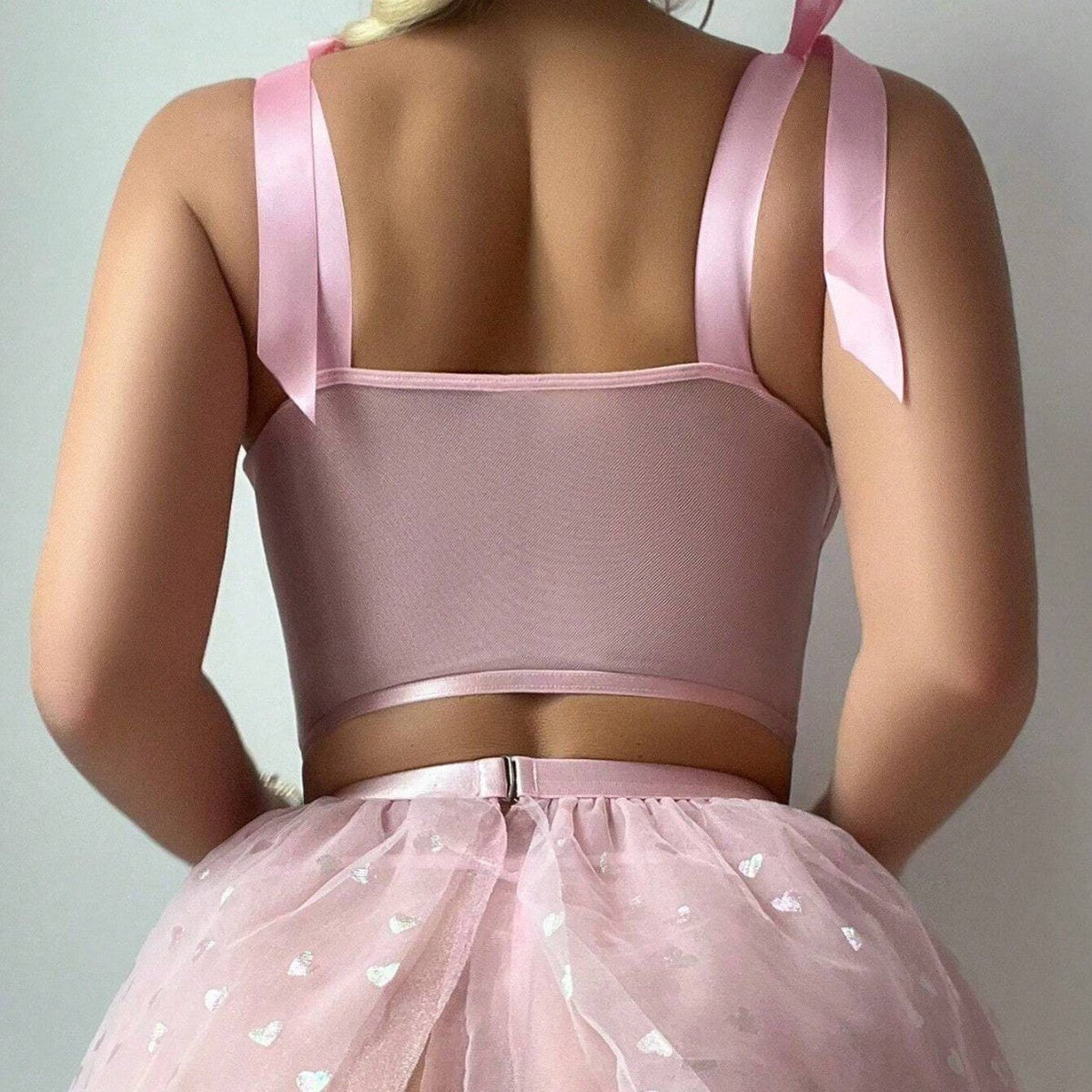 Tulle sequin bow bra skirt lingerie set, photo 4