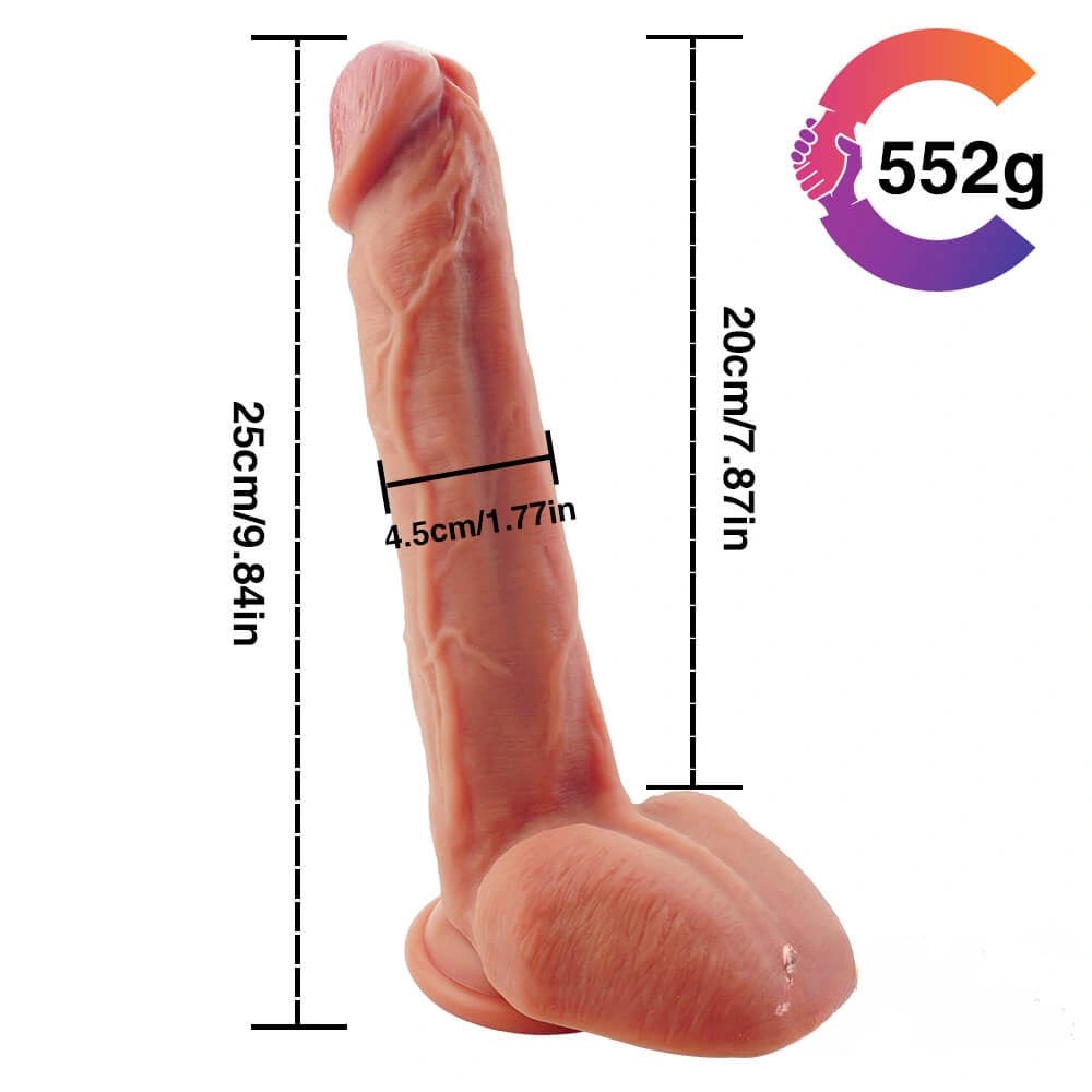Flesh tone realistic silicone dildo with suction cup base, photo 8