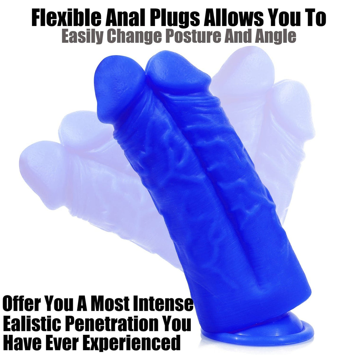 Twin-head silicone suction cup dildo, photo 3