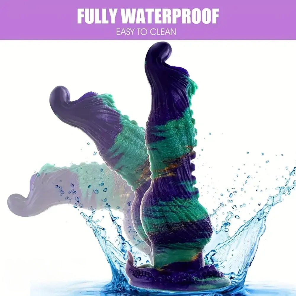 Teal and purple twisted animal dildo, photo 5