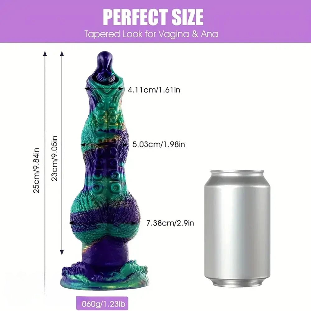 Teal and purple twisted animal dildo, photo 6