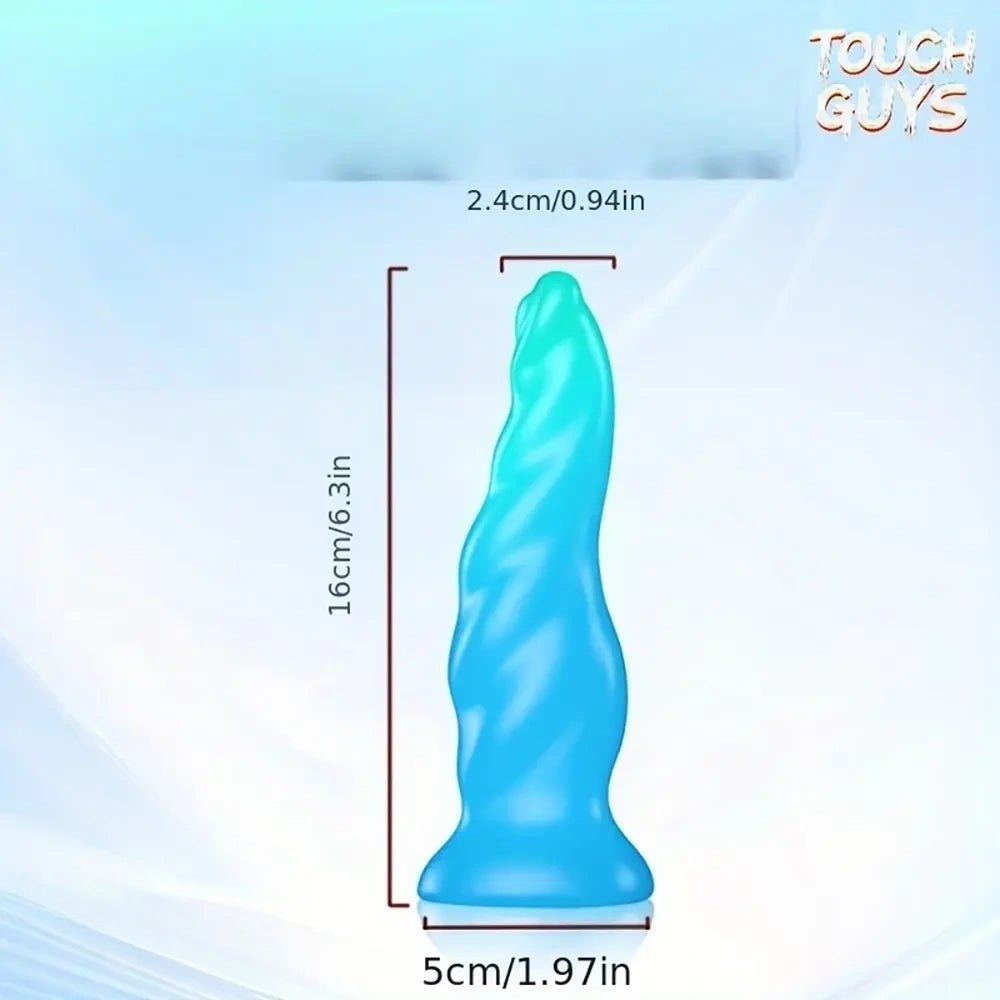 Blue twisted fantasy silicone anal plug, photo 2