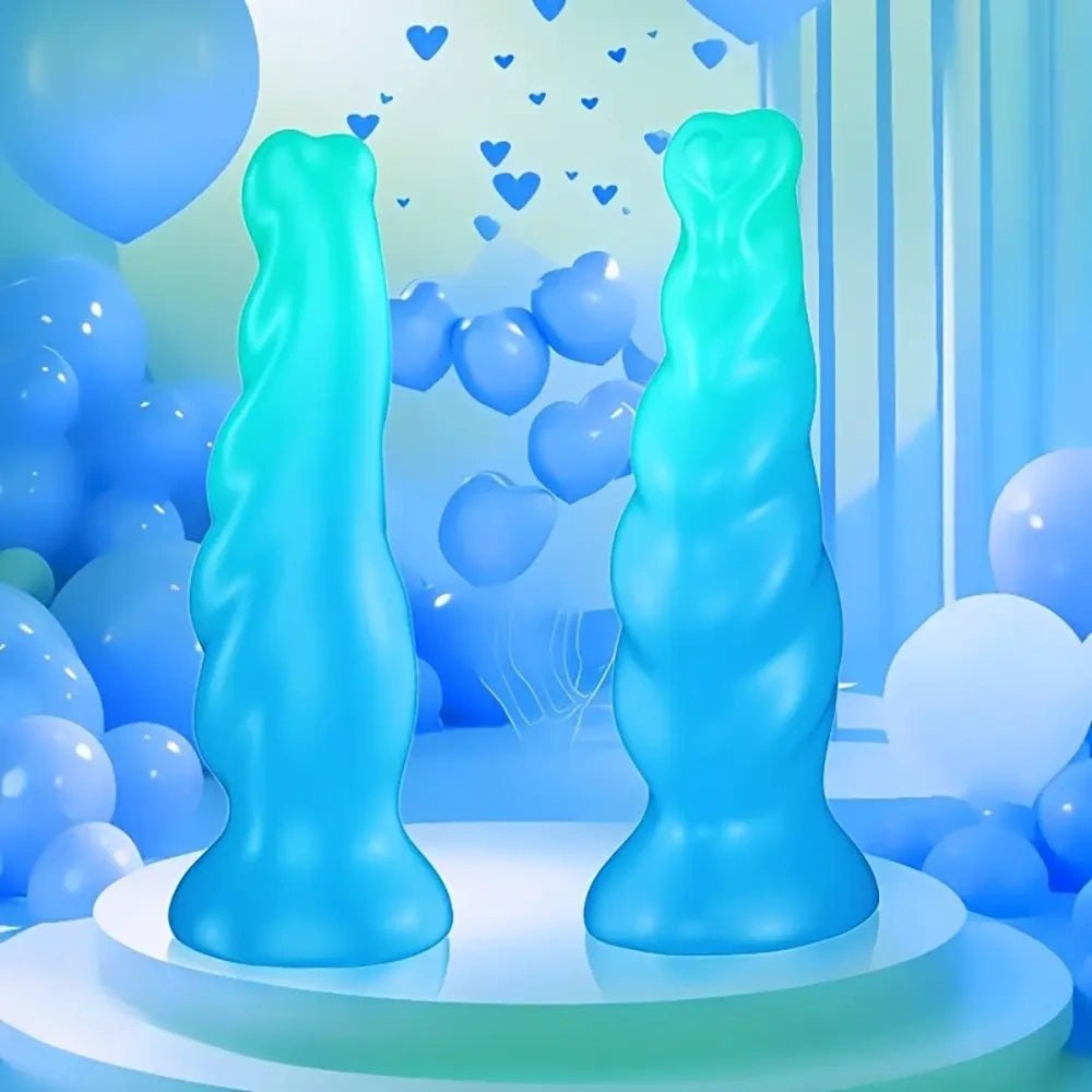 Blue twisted fantasy silicone anal plug, photo 4